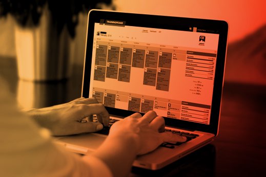Computer screen showing cycling analytics